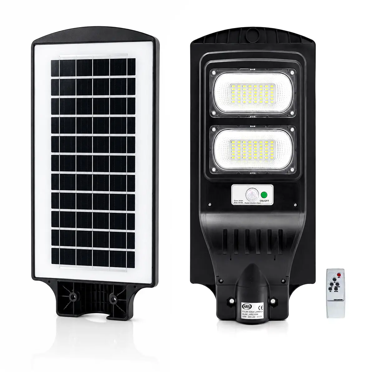 200W - 6500K SOLAR - GÜNEŞ ENERJİLİ SOKAK LAMBASI - ARMATÜR SENSÖRLÜ BAHÇE-BALKON-SOKAK ARS-348965 (4745)