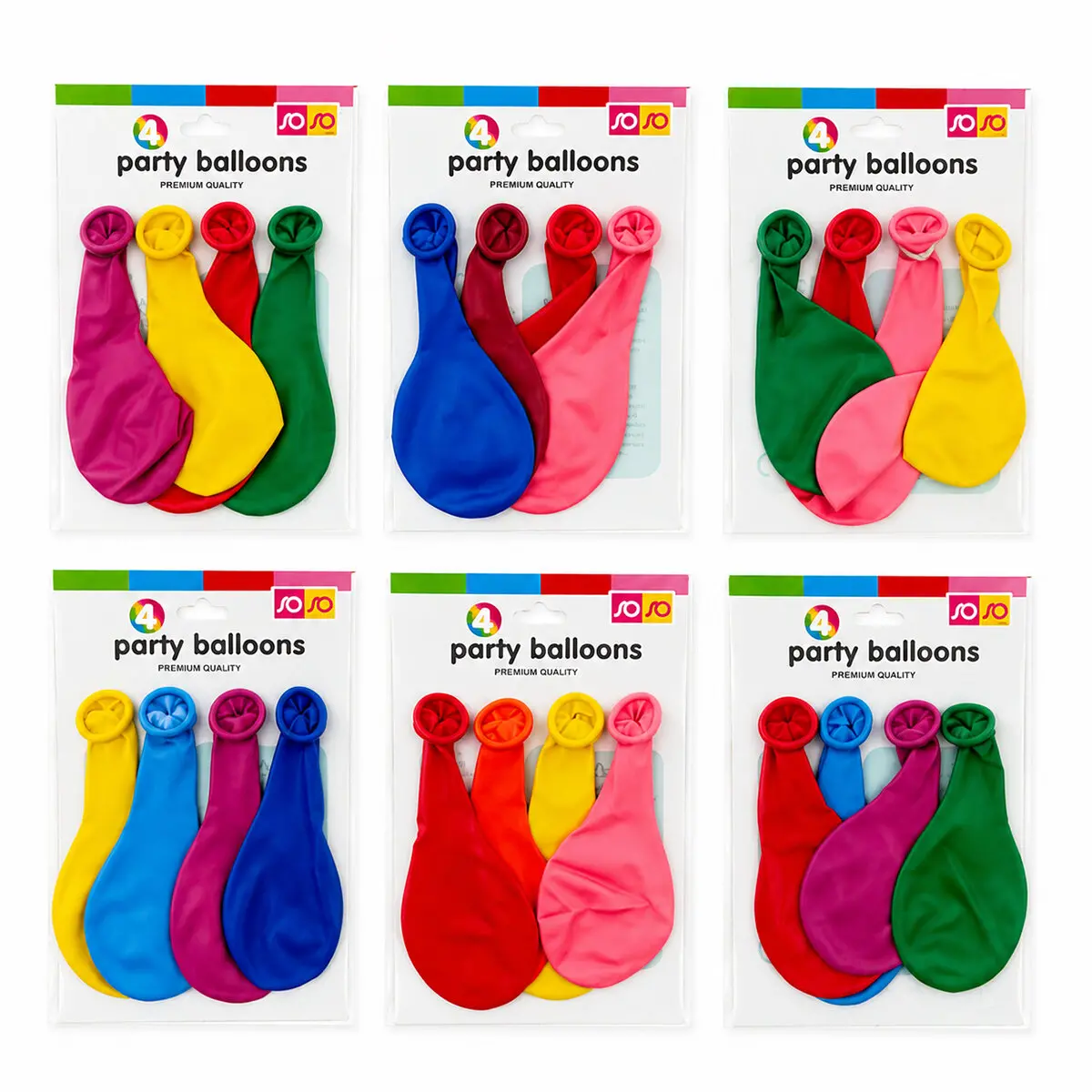 40 PAKET - 4PCS KÜÇÜK BOY RENKLİ 20CM PARTY BALON - TOPLAMDA 160 ADET BALON (4745)