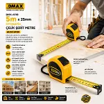 12 ADET 5MT X 25MM OTOMATİK ÇELİK ŞERİT METRE STOPLU (4745)-2