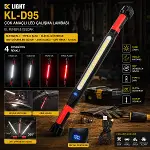 MIKNATISLI TYPE-C ŞARJ - DİJİTAL GÖSTERGE 360° DÖNEBİLEN GÖVDE - ASKI KANCA - ÇİFT RENK - 52.5CM EL FENER - IŞILDAK ÇOK AMAÇLI LED ÇALIŞMA LAMBASI 4 FONKSİYON RENKLİ KL-D95 (4745)-3