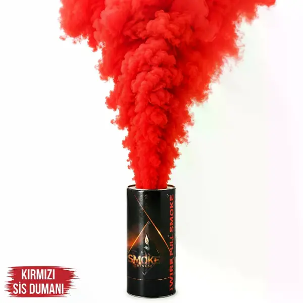Kırmızı Renk Sis Bombası Kırmızı Duman 1 Adet