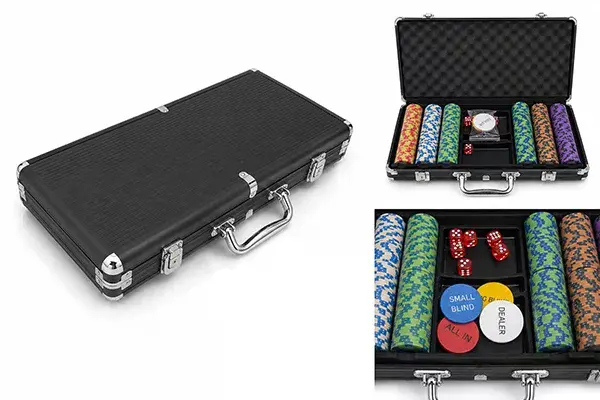 Deri Çantalı 300 Chip Ve 2 Adet İskambil Kağitına Sahip Poker Oyunu Alk5371