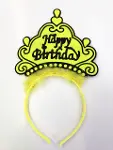 Happy Birthday Yazılı Neon Renk Taç 12 Adet-3