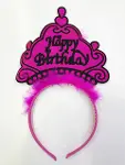 Happy Birthday Yazılı Neon Renk Taç 12 Adet-4
