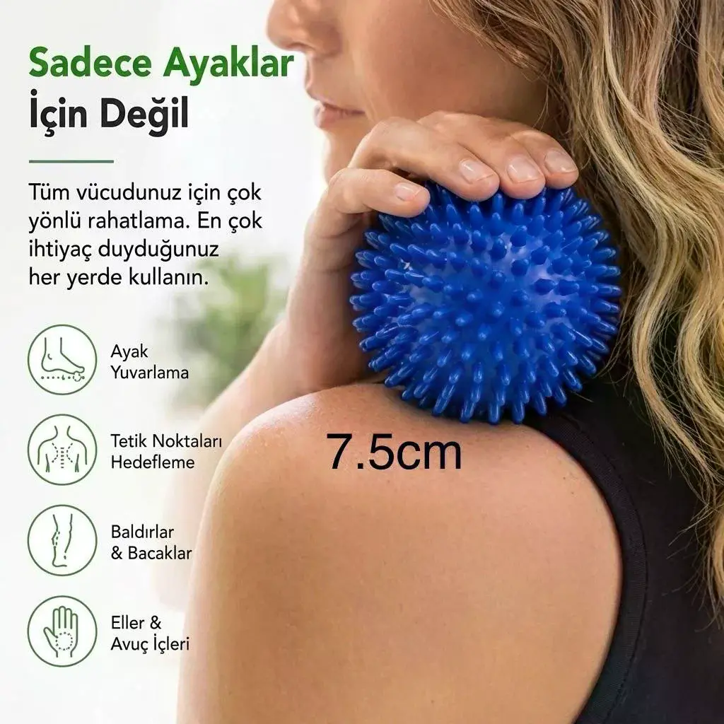 El-Ayak-Vücut İçin Duyu Uyarıcı Dikenli Masaj Topu-7.5cm