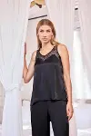 HERŞEYTREND Viskon Dantelli ve Dekolteli Saten Pijama Takımı-2