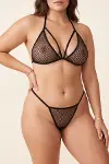 Siyah Boyundan Bağlamalı File Bralet ve T-String Fantazi Takım TM1482-2