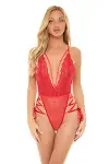 İp Detaylı Dantelli Kırmızı Body-2
