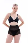 Siyah MI 2706 Lazer Tül Toparlayıcı Slip Hayalet Külot Korse-1