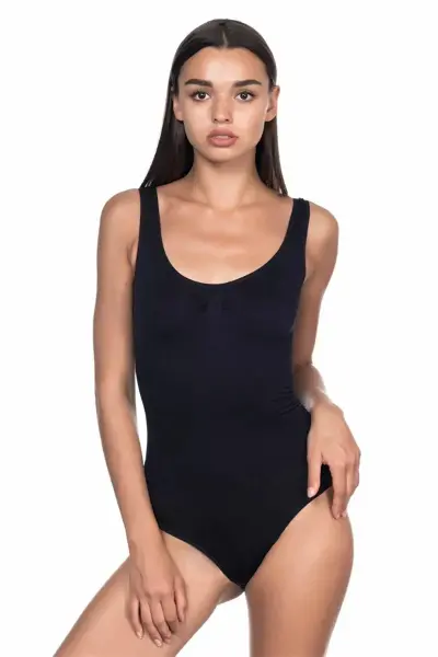 Siyah MI 1924 Soft Kalın Askıllı Çıtçıtlı Body
