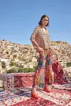 Etnik Desenli Saten Alt Üst Takım-2