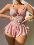 Kadın Pembe Fiyonk Detaylı Kostüm 2309-1