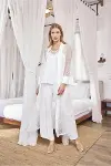 Uzun Kollu Dantelli ve Kuşaklı Sabahlık-3