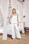 HERŞEYTREND Dantelli ve Dekolteli Saten Pijama Takımı-2