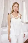 HERŞEYTREND Dantelli ve Dekolteli Saten Pijama Takımı-5