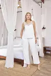 HERŞEYTREND Dantelli ve Dekolteli Saten Pijama Takımı-1