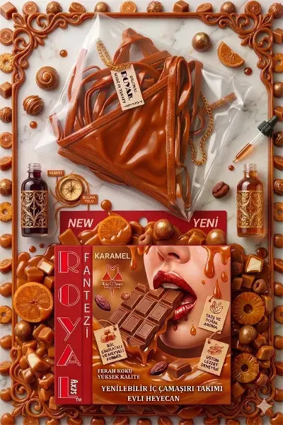 Tüketilebilen Yenilebilir Karamel Aromalı İç Çamaşırı Takımı