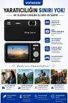 Dijital Kamera 4K HD 48MP 8X Zoom Flaşlı Kayar Retro Video Kamera 2.4’’ Ekran 64GB SD Kart Hediyeli Siyah-4