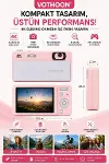 Dijital Kamera 4K HD 48MP 8X Zoom Flaşlı Kayar Retro Video Kamera 2.4’’ Ekran 64GB SD Kart Hediyeli Pembe-4