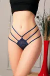 Lacivert Yanları İp Detaylı Tanga String-2