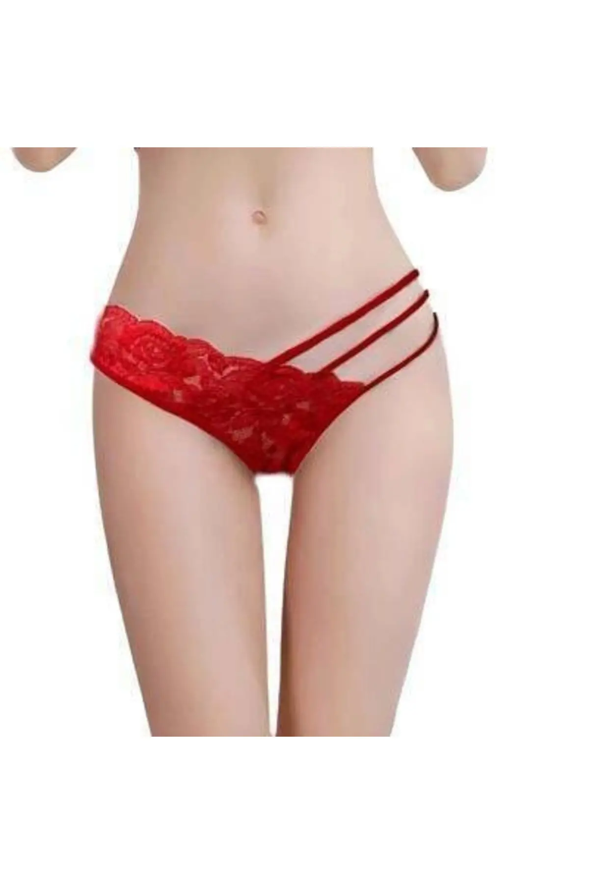 Dantelli Şerit Detaylı String Külot V6200