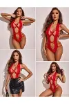 Dantelli Derin Dekolteli Seksi Body V2906-3