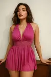 Dantel Detaylı Transparan Babydoll V2403-7