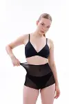Siyah MI EMAY 2706 Lazer Tül Toparlayıcı Slip Hayalet Külot Korse-2