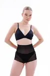 Siyah MI EMAY 2706 Lazer Tül Toparlayıcı Slip Hayalet Külot Korse-4