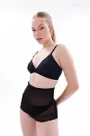 Siyah MI EMAY 2706 Lazer Tül Toparlayıcı Slip Hayalet Külot Korse-5
