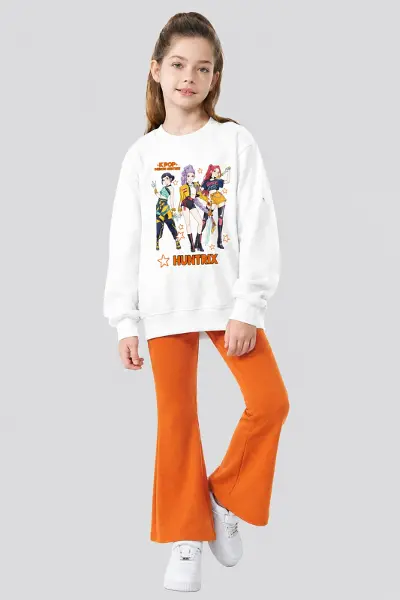 Kız Çocuk Tam Kalıp Üst Oversize Alt Taytlı Hun Tasarım 198 Alt Üst Takım