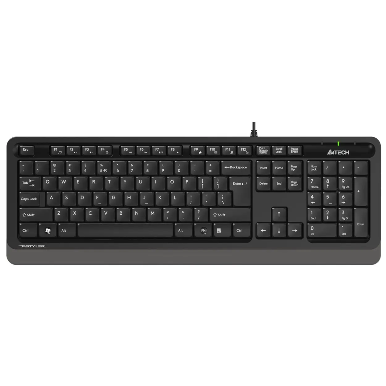 A4 Tech FK10 USB Kablolu Q Multimedia Klavye Siyah Gri