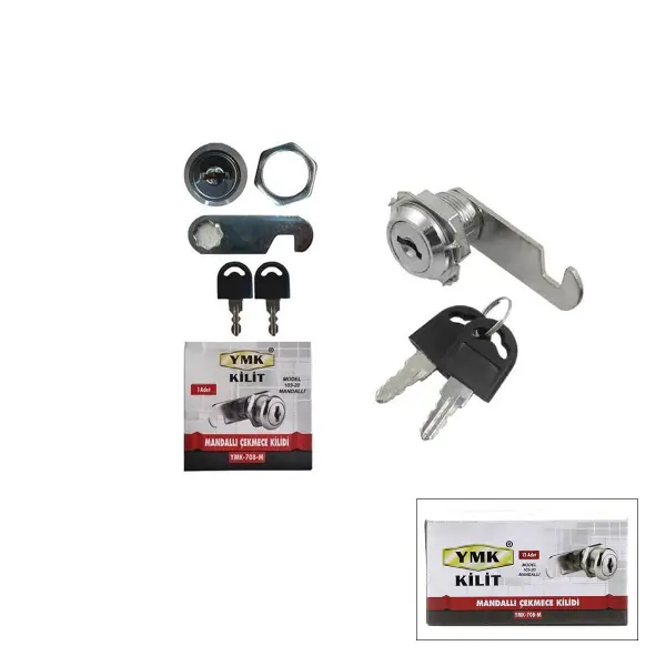12 ADET OVAL - MANDALLI DOLAP - ÇEKMECE KİLİT 20MM (4745)