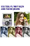 Retro Mini Dijital Kamera 1080P 1.47 İnç Flip Ekranlı Flaşlı Selfie Vlog Kamerası 4GB SD Hediyeli Siyah-4