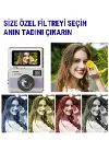 Retro Mini Dijital Kamera 1080P 1.47 İnç Flip Ekranlı Flaşlı Selfie Vlog Kamerası 4GB SD Hediyeli Turuncu-5