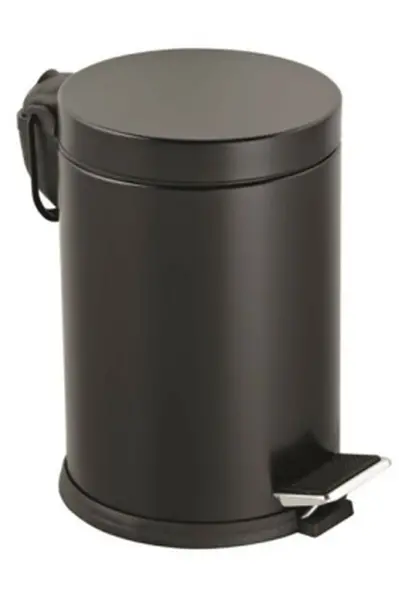 3LT SİYAH PEDALLI METAL ÇÖP KOVASI (4745)