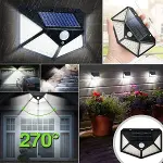 100 Ledli 3 Farklı Aydınlatma Ayarlı Solar Güneş Enerjili Hareket Sensörlü Bahçe Duvar Lambası (4745)-2