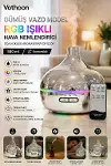 Gümüş Vazo Model RGB Işıklı Hava Nemlendirici &amp; Aromaterapi Difüzör – 550 ml Kumandalı-2