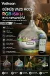 Gümüş Vazo Model RGB Işıklı Hava Nemlendirici &amp; Aromaterapi Difüzör – 550 ml Kumandalı-1