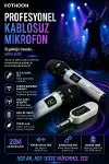 Kablosuz Karaoke Çift Mikrofon 6.5 mm Sahne Parti Düğün Aktivite Amfi Hoparlör-4