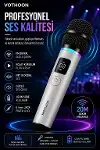 Kablosuz Karaoke Çift Mikrofon 6.5 mm Sahne Parti Düğün Aktivite Amfi Hoparlör-5
