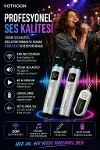 Kablosuz Karaoke Çift Mikrofon 6.5 mm Sahne Parti Düğün Aktivite Amfi Hoparlör-1