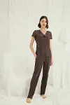Kısa Kollu Ve Dantelli V Yaka Pijama Takımı-5