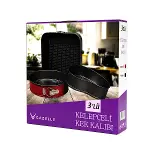 3 PARÇA  YUVARLAK - RENKLİ KELEPÇELİ METAL KEK KALIP 24-26-28CM (4745)-5
