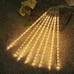 10&amp;apos;lu 45 cm Plastik Meteor LED USB 2M Kablo Sarı Renk Ağaç Işığı – Renk Değiştiren Asmalı Dekoratif Bahçe ve Dış Mekan Aydınlatması (4745)-5