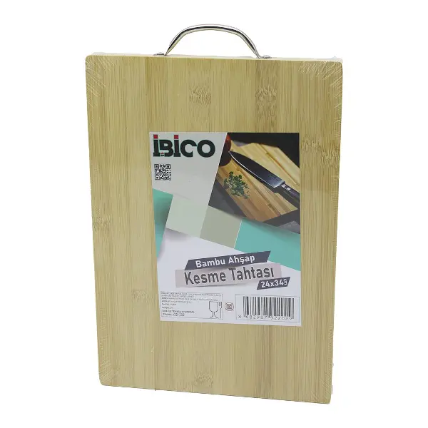24X34 X 1.7CM LUX AHŞAP BAMBU KESİM PANOSU - KESME TAHTASI METAL KULPLU (4745)