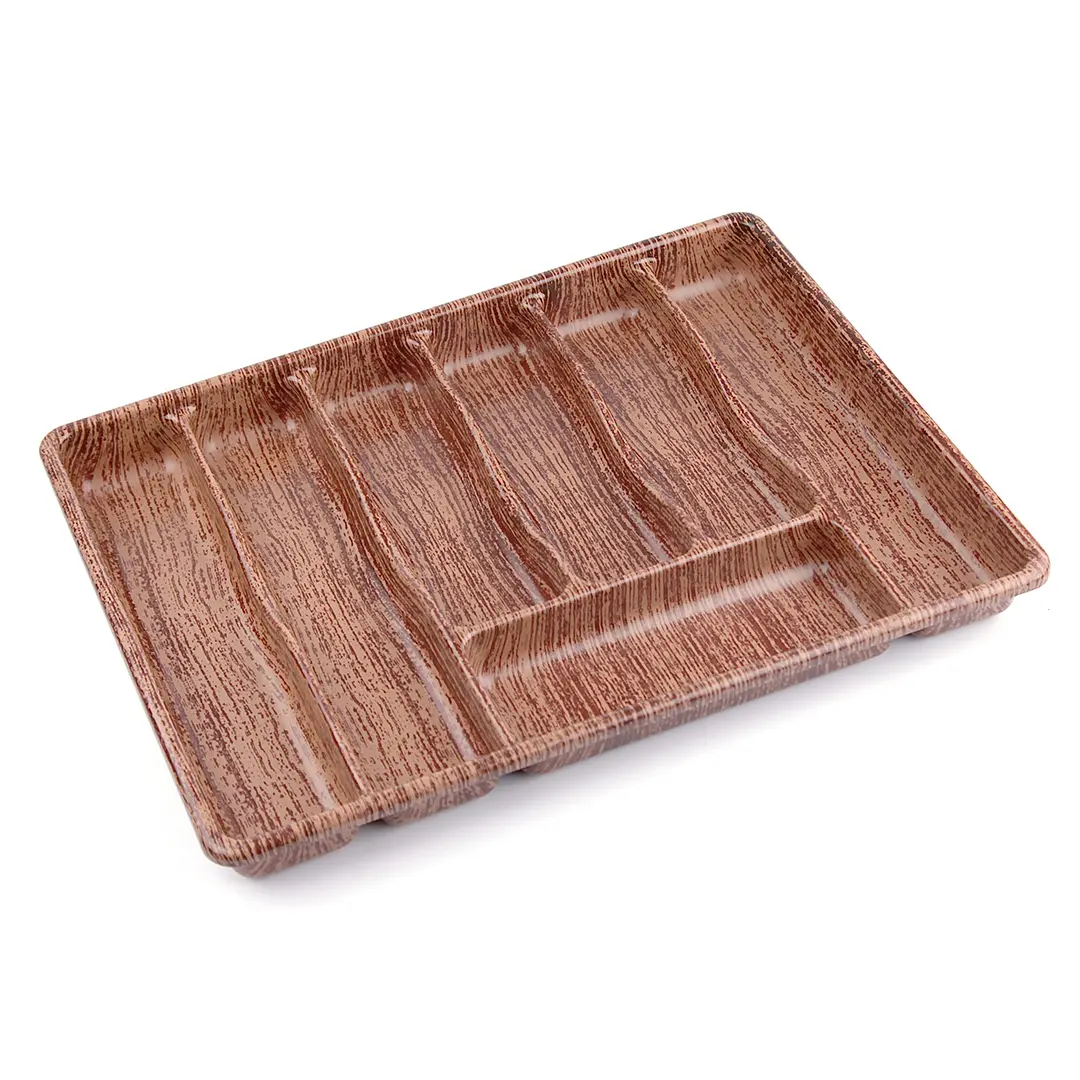 BÜYÜK - AHŞAP RENK - 7 BÖLMELİ ÇEKMECE İÇİ KAŞIKLIK 50X37CM (4745)