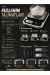 Dijital Mutfak ve Kahve Tartısı Hassas Gram Terazisi Paslanmaz Çelik LCD Ekran Çoklu Ölçüm g/oz 10 KG Kapasite-4