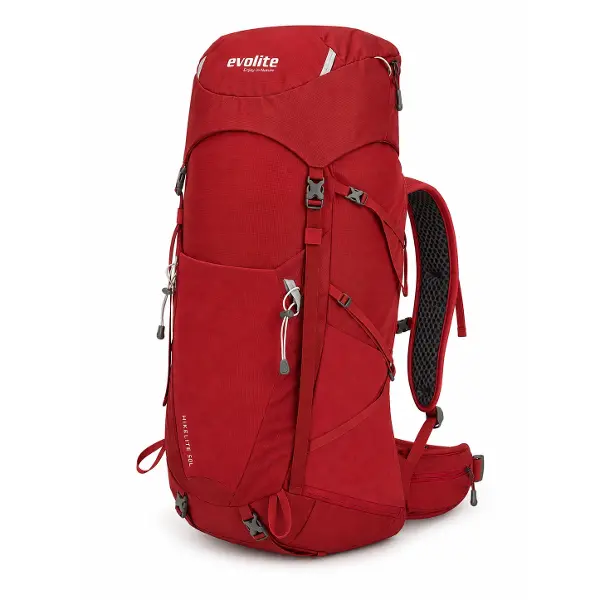 Evolite HikeLite 50L Trekking ve Kamp Sırt Çantası – Kırmızı