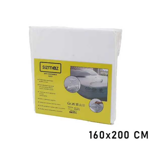 ÇİFT KİŞİLİK  YATAK KORUYUCU  SIVI GEÇİRMEZ  ALEZ  160X200CM   HAVA ALIR   ANTİBAKTERİYEL   ANTİALERJİK (4745)
